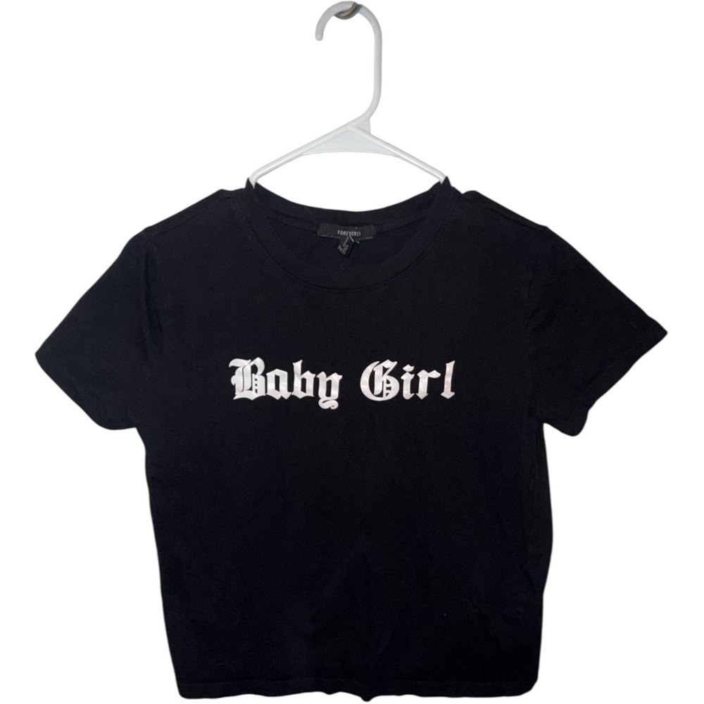 Forever 21 Black Kids T-Shirt with 'Baby Girl' Print